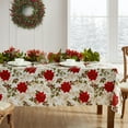 thumbnail image 2 of Elrene Poinsettia Grace Vinyl Tablecloth 60x84 Oval, 2 of 5