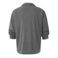 thumbnail image 3 of UKAP Men Tee Long Sleeve T Shirts Solid Color Polo Shirt Athletic Blouse Golf T-shirt Grey 2XL, 3 of 6