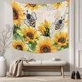 thumbnail image 5 of Sunflower Bee Tapestry for Bedroom Wall Hanging Tapestry, Yellow Botanical Vintage Rose Floral Spring Ceiling Backdrop Tapestries Poster Blanket Wall Decor for Teens Room Living Room Dorm 59" x 90", 5 of 8
