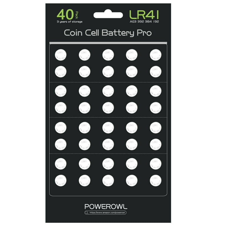 POWEROWL 40 Pack LR41 AG3 L736 392 384 192 Pile 1,5 V Piles Bouton Bouton  [Cellules mises à Jour, Plus durables] : : High-Tech