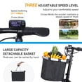 thumbnail image 4 of TopMate ES11 Scooter Eléctrico 3 Ruedas, Ligero y Plegable, Motor Dual, Adultos y Mayores, Asiento Ergonómico, Batería Extraíble, 3+1 Velocidades, E-Triciclo con Cesta, Negro, 4 of 6