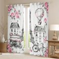thumbnail image 2 of Castle Fairy Romantic Eiffel Tower Black Out Curtains for Boys Girls,Happy Valentine's Day Curtains Pack of 2 (42x63 Each),Chic Floral Flower Rose Bedroom Curtains,Luxury Bedroom Decor, 2 of 6