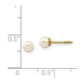 thumbnail image 3 of Auriga 14k Yellow Gold Cultured Pearl Stud Earrings for Women(L-3mm, W-3mm), 3 of 6