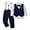Deep blue, variant on Toddler Baby Boy Clothes Suit Gentleman Wedding Outfits, Formal Dress Shirt+Bowtie+Vest+Suspender Pants 12M-5Y