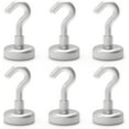 thumbnail image 1 of Paquete de 6, ganchos magnéticos para refrigerador, accesorios para cruceros, súper imanes de 50 libras con tierras raras de neodimio para colgar, 1 of 5