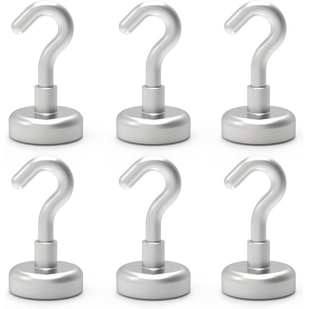 Paquete de 6, ganchos magnéticos para refrigerador, accesorios para cruceros, súper imanes de 50 libras con tierras raras de neodimio para colgar