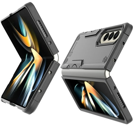 CoverON For Samsung Galaxy Z Fold4 / Fold 4 Case, Military Grade Heavy Duty Rugged Phone Cover Grip, Black