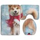 thumbnail image 1 of Juego de alfombra de baño ABPHQTO Pañuelo rojo cachorro 3 piezas, 1 of 2
