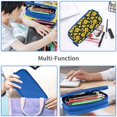 thumbnail image 7 of TEQUAN Large Capacity Pencil Case, Yellow Distorted Creepy Smiles Pattern Pencil Pouch 2 Compartments Pencil Bag (Blue), 7 of 7