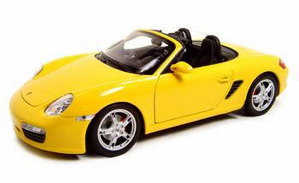 Porsche-Boxster-S-Convertible,-Yellow---Welly-18005C---1-...