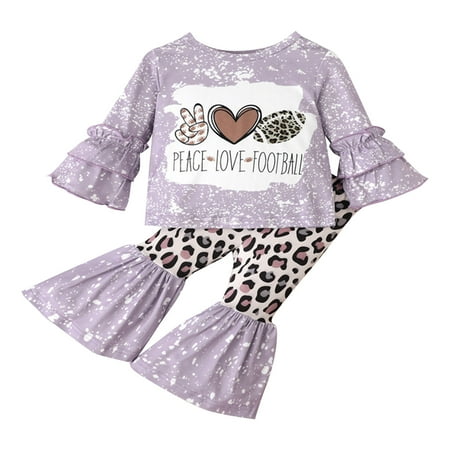 

KI-8jcuD Crop Tank Tops And Shorts For Girls Kids Toddler Baby Girls Boys Autumn Winter Leopard Letter Print Cotton Long Sleeve T Shirt Tops Bell Bottom Pullover Set Clothes Take Home Outfit Cute Cl