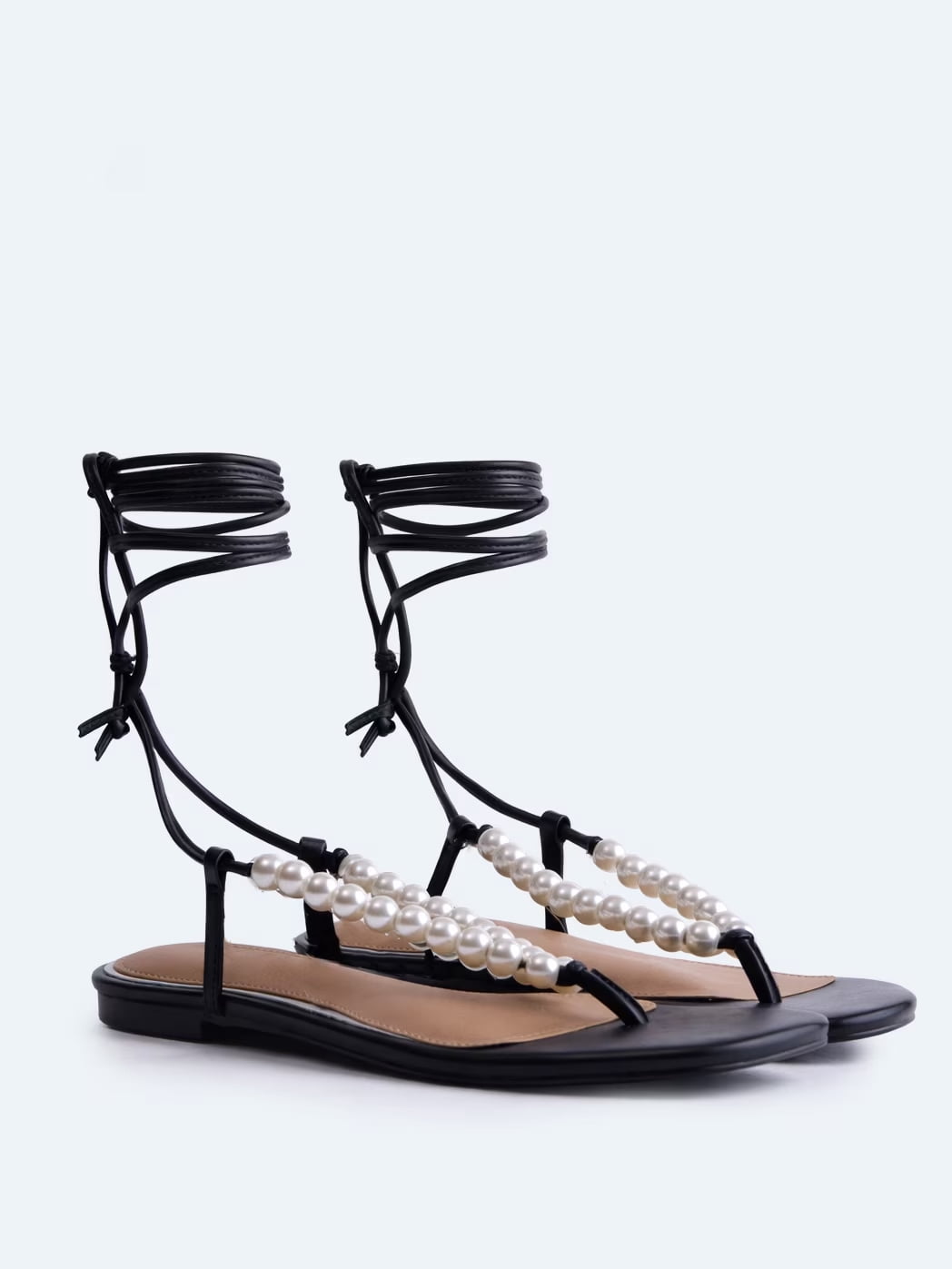 Free Assembly Women's Beaded Wrap Sandals