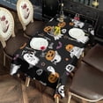 thumbnail image 2 of Black Halloween Ghosts and Pumpkins Rectangle Tablecloth 60"x120",Waterproof Polyester Rectangle Table Cloth, Wipeable Spillproof Polyester Tablecloth for Dining, Camping, Indoor and Outdoor, 2 of 6