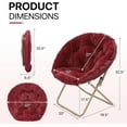 thumbnail image 2 of ERTWER Comfy Saucer Chair Set of 1, Folding Moon Chair with Faux Fur, Cozy Accent Chair with Foldable Metal Frame, Lazy Papasan Chair for Bedroom, Living Room, Reading, Gaming, Camping, Red, 2 of 8