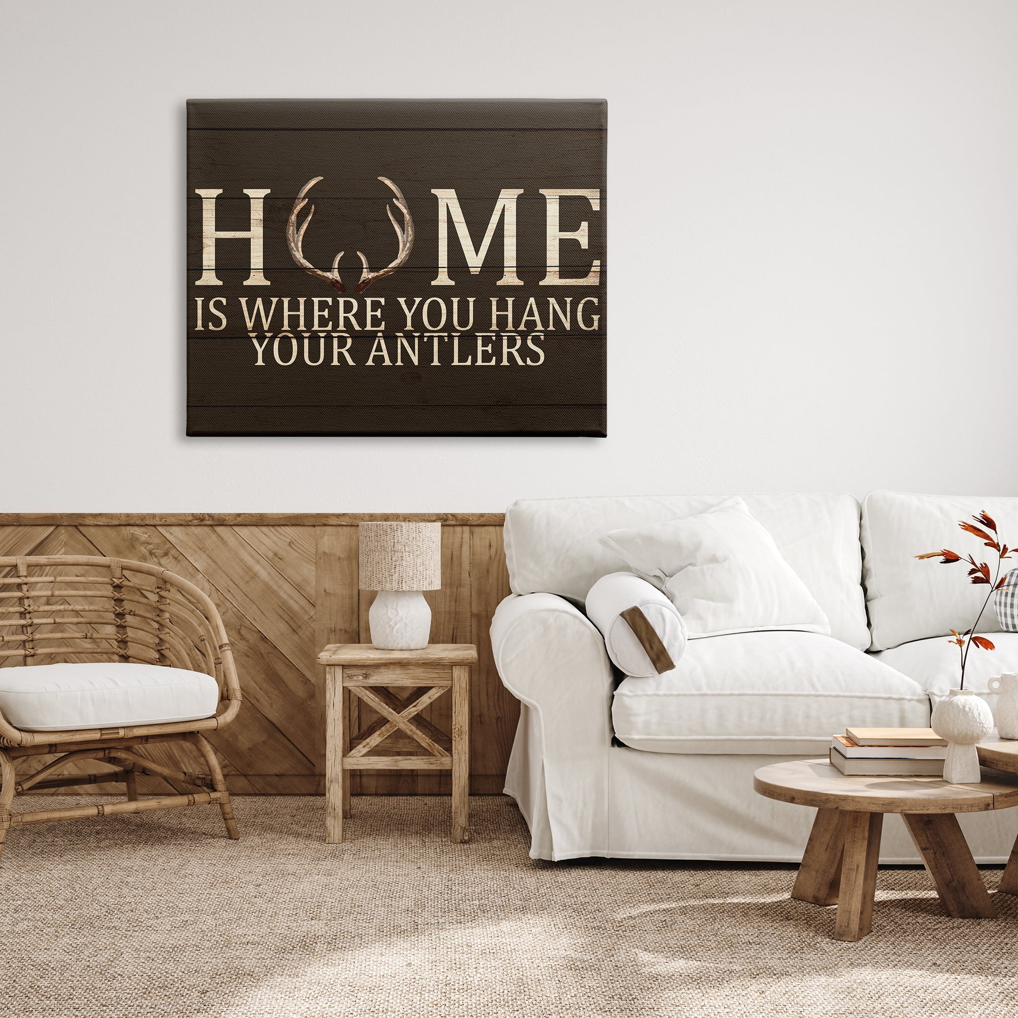 Stupell Indtries Home's Where You Hang Antlers Rtic Hunting Phrase,48 x 36,Design by Kim Allen