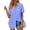 Blue, variant on Womens Button Down Shirts Lapel Short Sleeve Shirt Collared Pocketed Casual Blouses Summer Tops