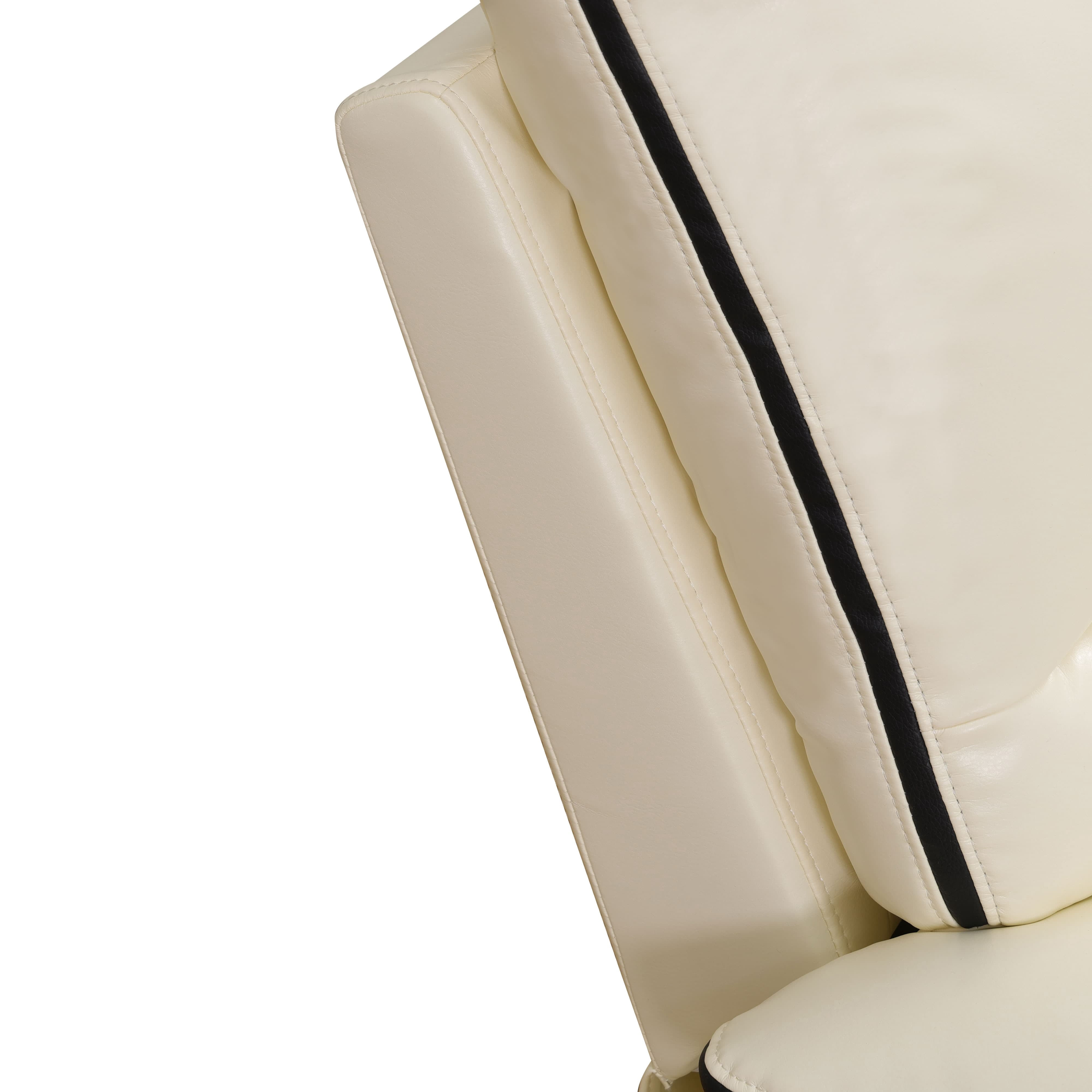 MAYEERTY Power Reclining Loveseat, Electric 2-Seat Leather Recliner with USB Charging, Storage & Cup Holders for Living Room, Off-White