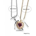 thumbnail image 3 of PERITANG Heart Dagger Pendant Layered Necklace for Women, 3 of 8