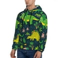 thumbnail image 3 of Salouo Dinosaurs and Flowers Pattern Men's Fall Hoodie Sweatshirt,Sport Hoodie with Pockets for Men Pullover Casual Hooded Sweatshirt-Large, 3 of 7