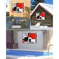 thumbnail image 2 of Outdoor TV Cover 40 to 43 Inch Weatherproof, Red Black Gray Squares Waterproof TV Screen Protector for Outside Decor with Zipper and Pocket 40"L x 25"H , Abstract Geometric Art, 2 of 7