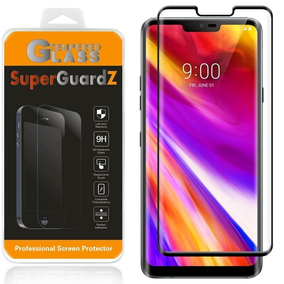 For LG G8 ThinQ - SuperGuardZ FULL COVER Tempered Glass Screen Protector [Edge-To-Edge Protect, Anti-Scratch, Anti-Bubble]   2 Stylus Pen