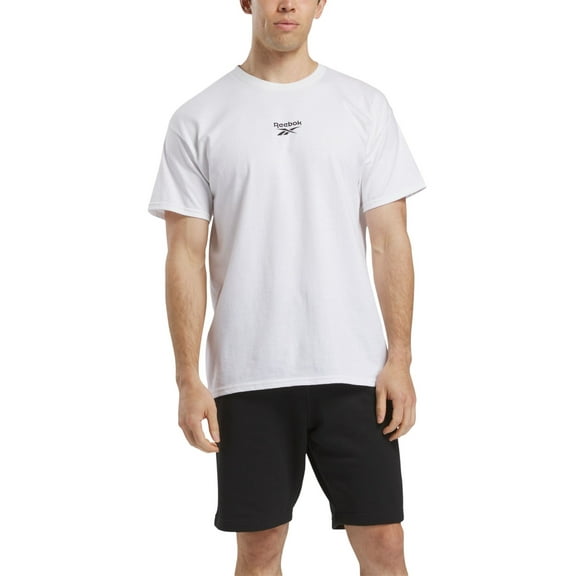 Reebok Mens Regular fit Short Sleeve Graphic T-Shirt Shirt Small White Solid