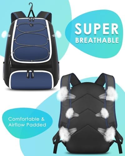 Voylla Baseball Bag, Softball Bag for Baseballgear & T-Ball Bat, Baseball Backpack with Shoes Compartment for Men/Women
