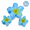 blue one large and two small, variant on Mini Plumeria Flower Hair Claw Clip, 6 Colors Small Gradient Frosted Cute Floral Shark Jaw Clamps Set, Lightweight Non-Slip Strong Hold Half Up Back Bangs Hair Accessories for Women Girls Styling