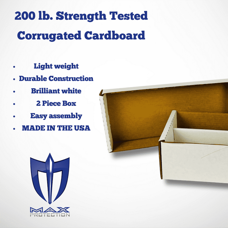 5) Max Protection Shoe Box Card Storage - Durable 2 Row Toploader