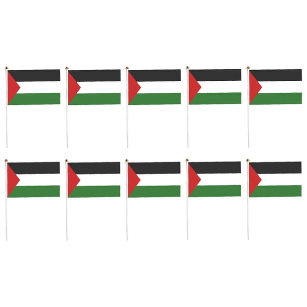 Hand waving flag printed with double-sided pattern on the flagpole Printed flag Small size holding flag