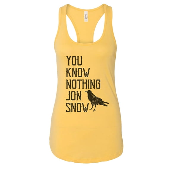 Women’s Game of Thrones Graphic Tank Top “You Know Nothing John Snow” RB Clothing Co Banana Crème, X-Large
