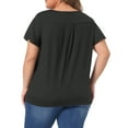 thumbnail image 3 of Agnes Orinda Plus Size Top for Women V Neck Ruffle Short Sleeve T Shirt Summer Tee Tops, 3 of 5