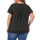 thumbnail image 3 of Agnes Orinda Blusa de Talla Grande para Mujeres con Cuello en V y Volantes, Camiseta de Manga Corta, Tops de Verano 2X Negro, 3 of 6