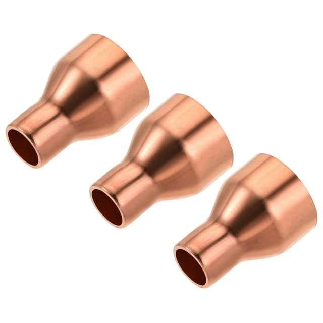 Unique Bargains Raccord Réducteur en Cuivre avec Embout Anti-Sueur, 5/16 x 5/8 Pouce ID pour Adaptateur de Réfrigération HVAC, Lot de 3