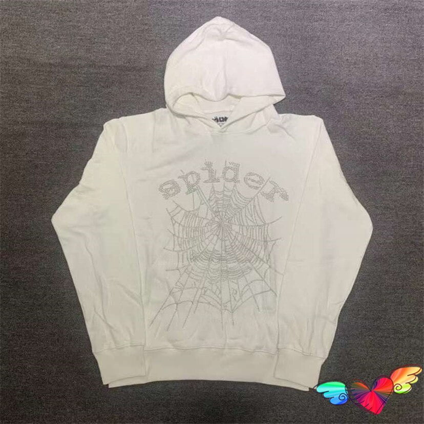 2022 Puff Print White Sp5der Hoodie Men Women Web Graphic 1:1
