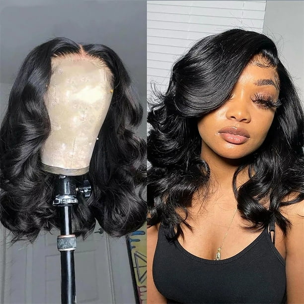 Lace Front Wigs Human Hair Black Wavy Natural Heat Curly Wig Use