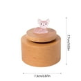 Edgergery Cute Little Dog Mini Round Music Box,Little Animals Wooden