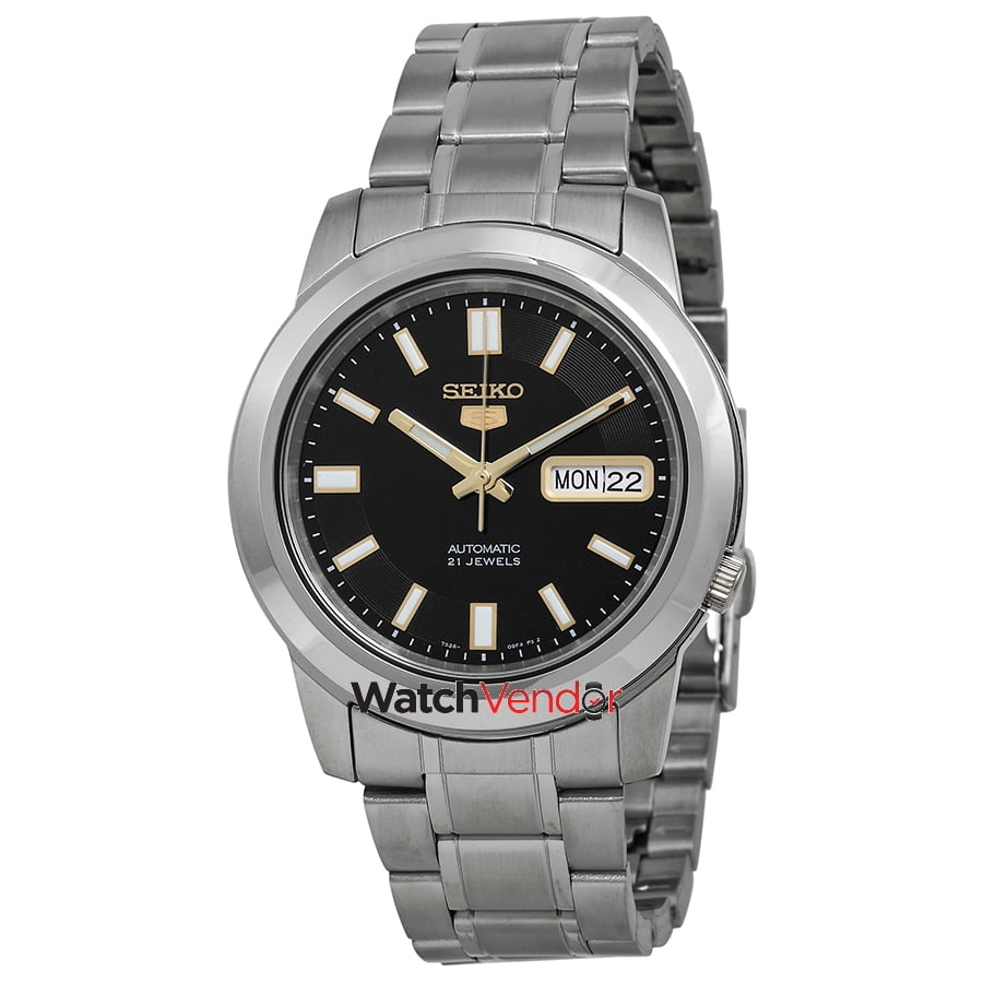 Seiko 5 Automatic Stainless Steel Black Dial Men s Watch SNKK17 Walmart