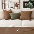 thumbnail image 7 of SUSIELADY Set of 2 Decorative Linen Check Throw Pillow Covers, 20×20 Inch Farmhouse Vintage Boho Decorative Cushion Covers for Sofa Couch Bed Chair Living Room Bedroom Home Decor, Brown Sugar, 7 of 7