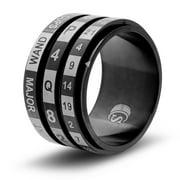 CritSuccess Tarot Card Dice Ring with Full Tarot Deck Die Spinner (Size 7.5 - Stainless Steel - Black)