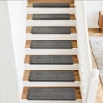 thumbnail image 5 of Pure Era Bullnose Carpet Stair Treads Cover 16pcs 9" x 30" Indoor Rugs Non Slip Self Adhensive Back (Set of 16,Dark Gray), 5 of 8