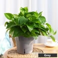thumbnail image 4 of Flowerpots with Dish Ceramic, Self Watering Planter 4 Inch Water Storage Lazy Flower Pot Simple Visual Water Window Indoor Modern Flower Pot Grey, Flower Pots, 4 of 6