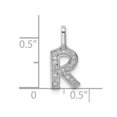 thumbnail image 5 of 14K White Gold Initial -R- Pendant Charm with Accent Diamonds (NO CHAIN), 5 of 5