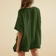 thumbnail image 6 of CheerKidz Womens Oversized Tee Romper V Neck Half Sleeve Beachwear Jumpsuit Pockets Casual Shorts(Army Green,S), 6 of 9