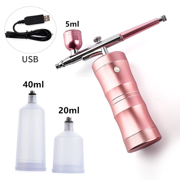 Mini compresor de aire rosa de 0,4mm, pistola de pintura con pincel de aire, aerógrafo para arte de uñas, tatuaje, artesanía, pastel, Nano niebla, rociador de niebla Tan Jianjun unisex