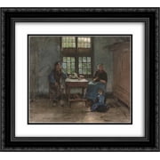 Anton Mauve 2x Matted 24x20 Black Ornate Framed Art Print 'Larens binnenhuis'
