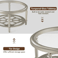 thumbnail image 3 of COSIEST Home Modern Round Champagne Glass Coffee Table with Shelf for Livingroom, 3 of 7