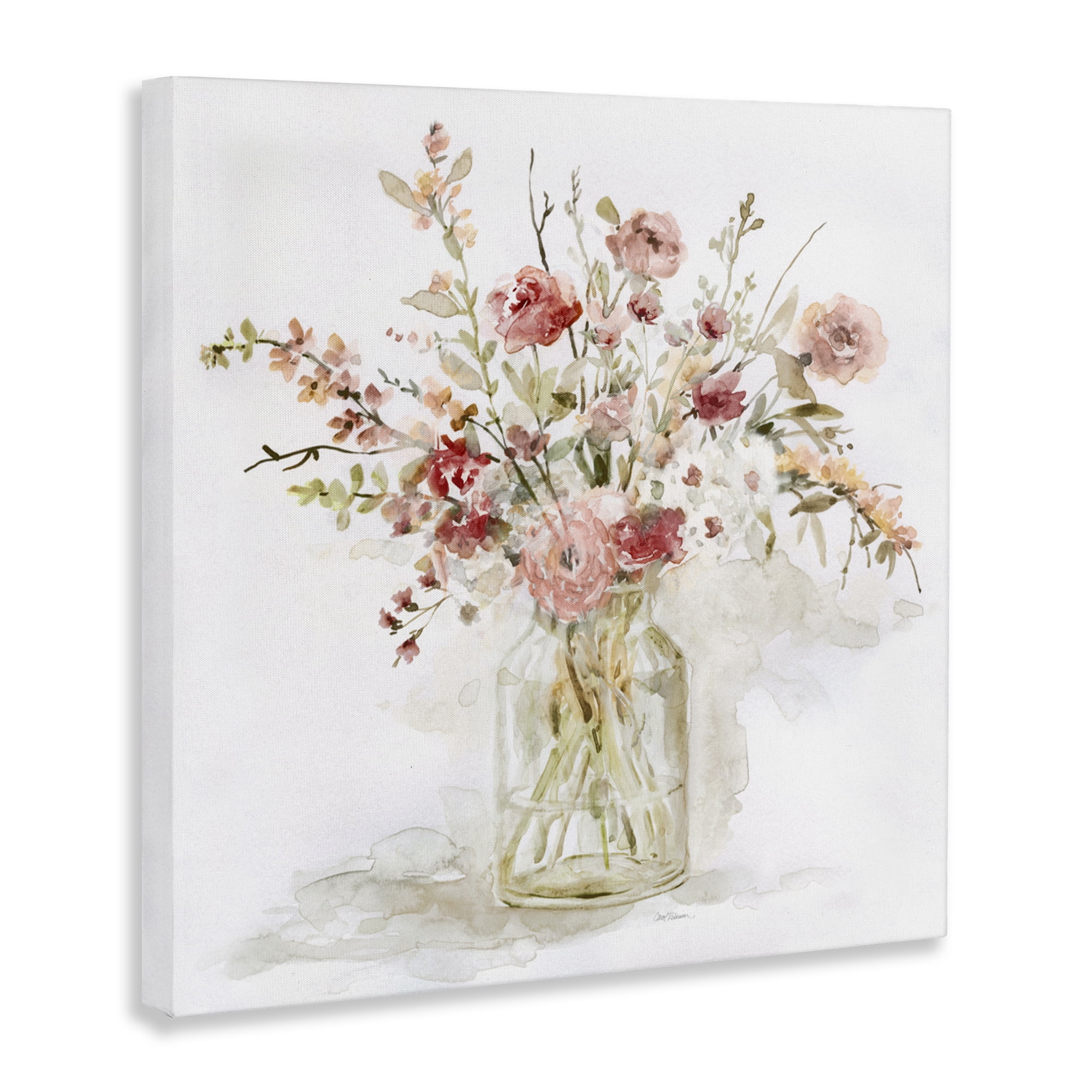 Stupell Industries Springtime Blooms in Glass Vase Canvas Wall Art, design by Carol Robinson