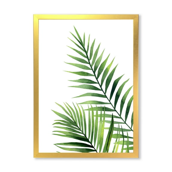 Designart 'Fern Plant Leaves Detail III' Farmhouse Framed Art Print