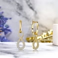 thumbnail image 2 of JeenMata 1 Carat Infinity Leverback Dangle Earrings - Gift for Women - Yellow Gold plated, 2 of 5
